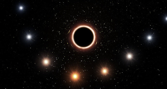 შავი ხვრელის ორბიტაზე არსებული ვარსკვლავის მოძრაობის ტრაექტორია. მხატვრული წარმოსახვა.